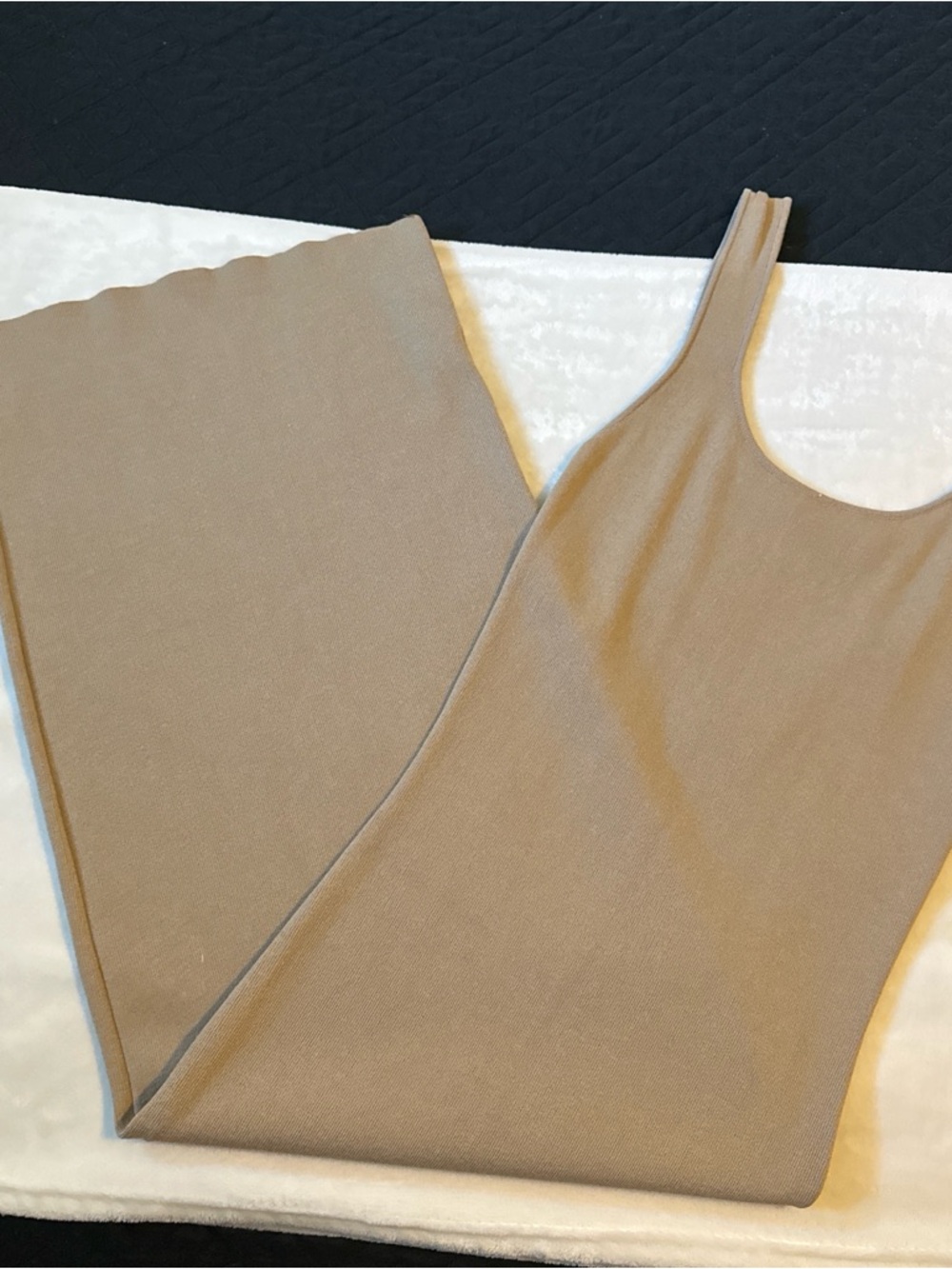 HYFVE Taupe Ribbed Tank Maxi Dress